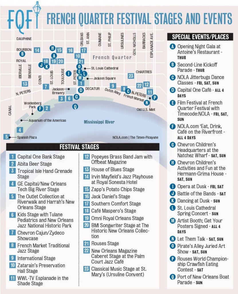 French Quarter Festival Map - Google Search | New Orleans | French - Printable French Quarter Map