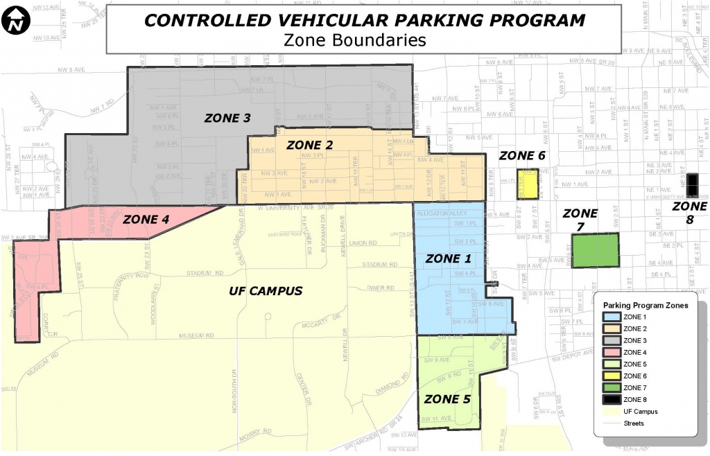 Gainesville Neighborhood Parking Map | Gatorpads - Map Of Gainesville Florida Area