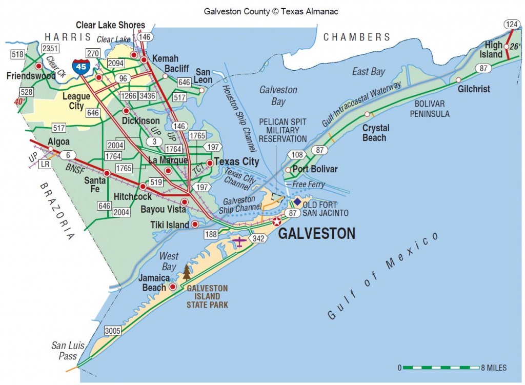 Galveston County The Handbook Of Texas Online Texas State Texas Gulf Coast Beaches Map 