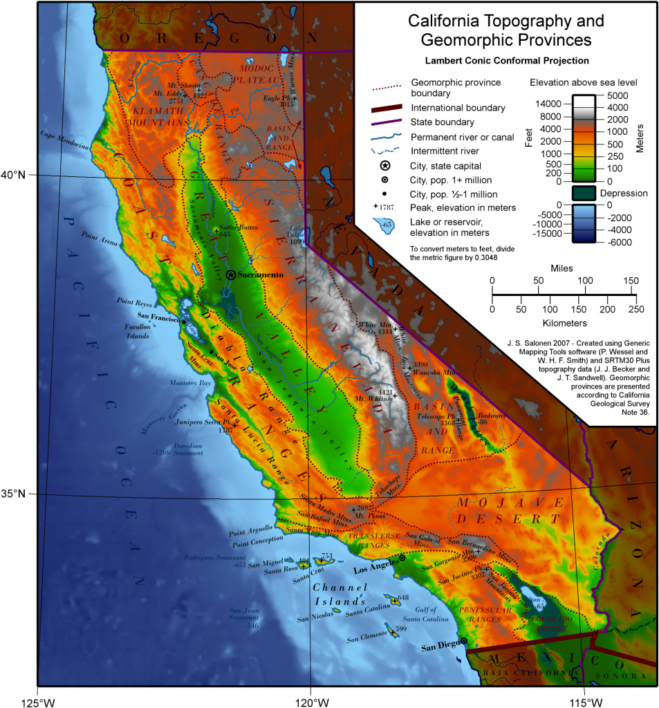 Geography Of California - Wikipedia - California Geography Map