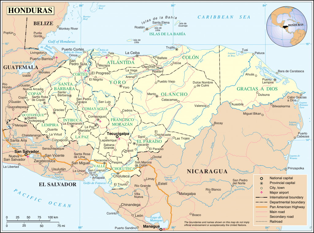 Geography Of Honduras - Wikipedia - Printable Map Of Honduras