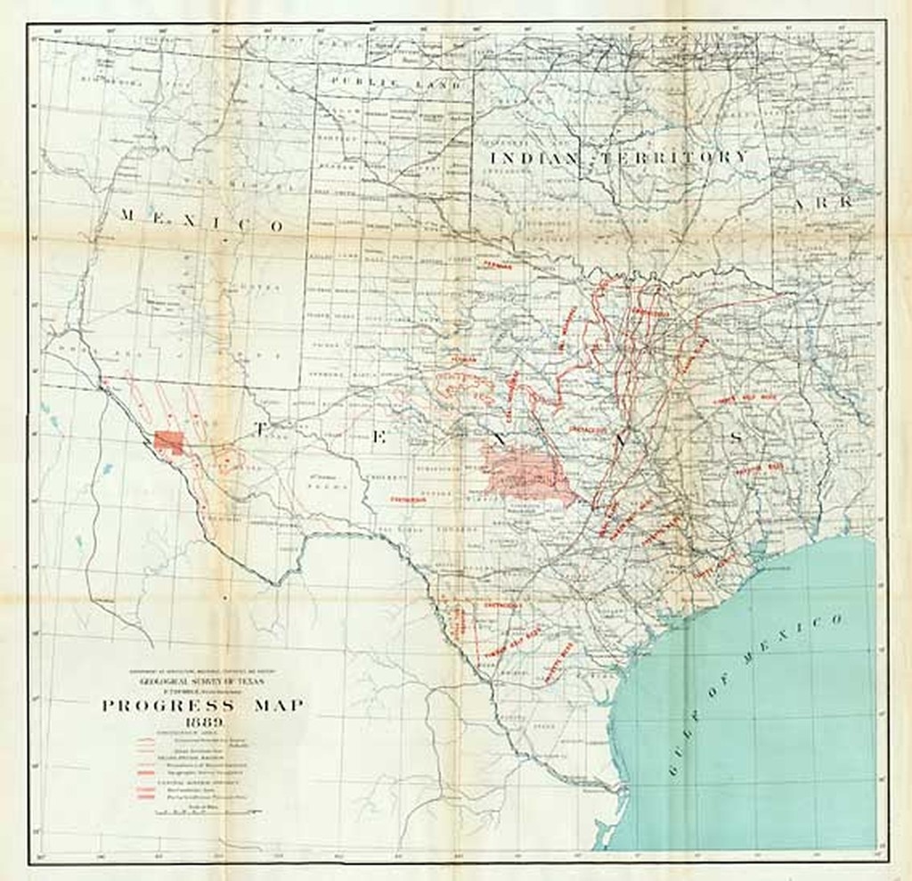 Geological Survey Of Texas E.t. Dumble State Geologist. Progress Map - Texas Geological Survey Maps
