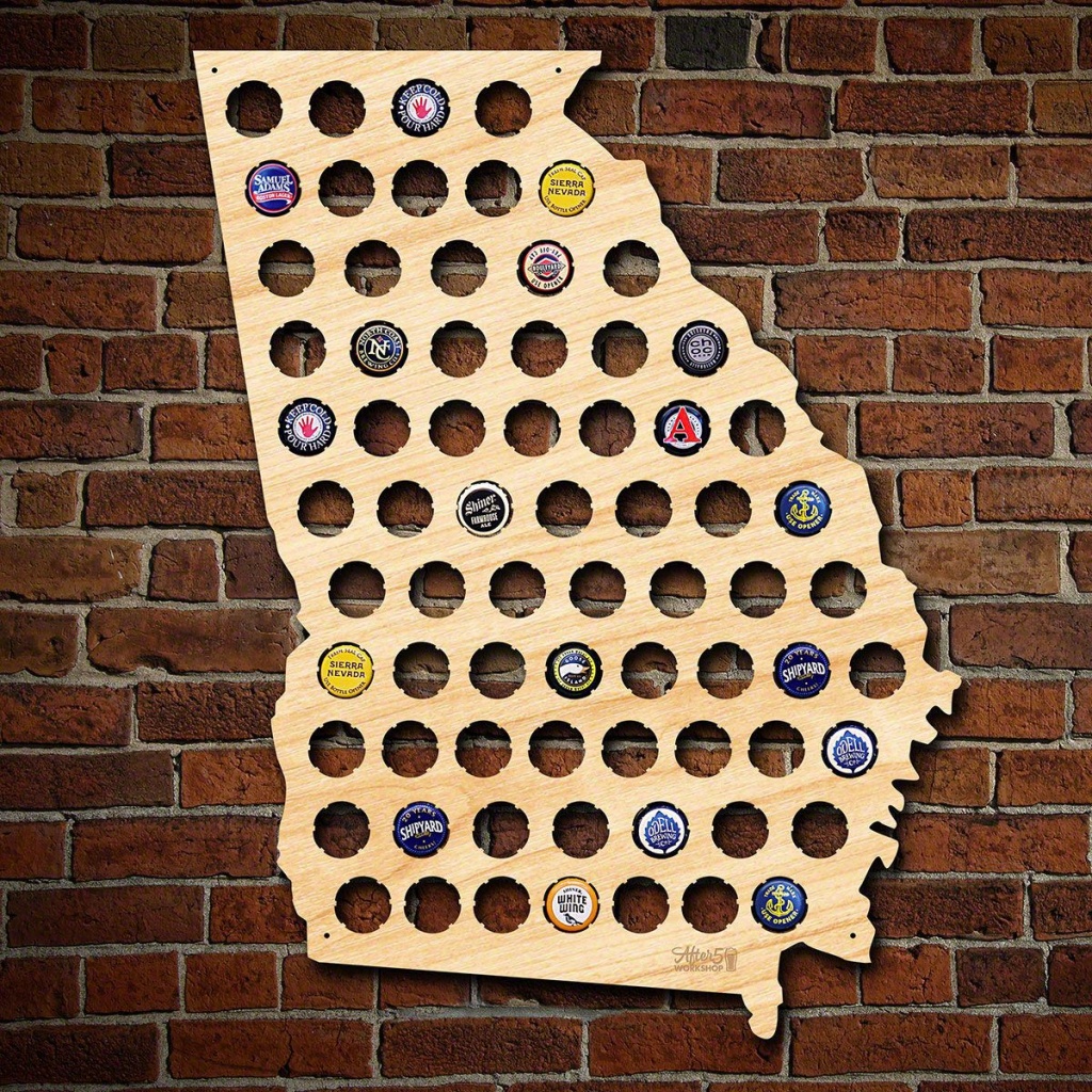 Georgia Beer Cap Map - Florida Beer Cap Map