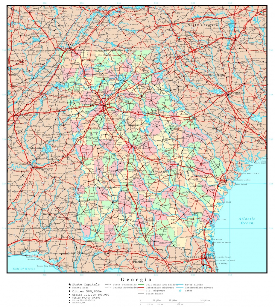 Georgia Florida Map Roads And Travel Information | Download Free - Road Map Of Georgia And Florida