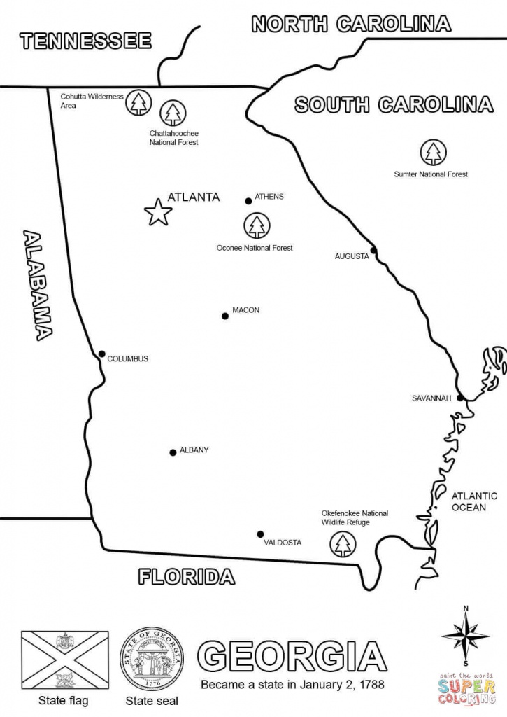 Georgia Map Coloring Page | Free Printable Coloring Pages - Printable Map Of Georgia