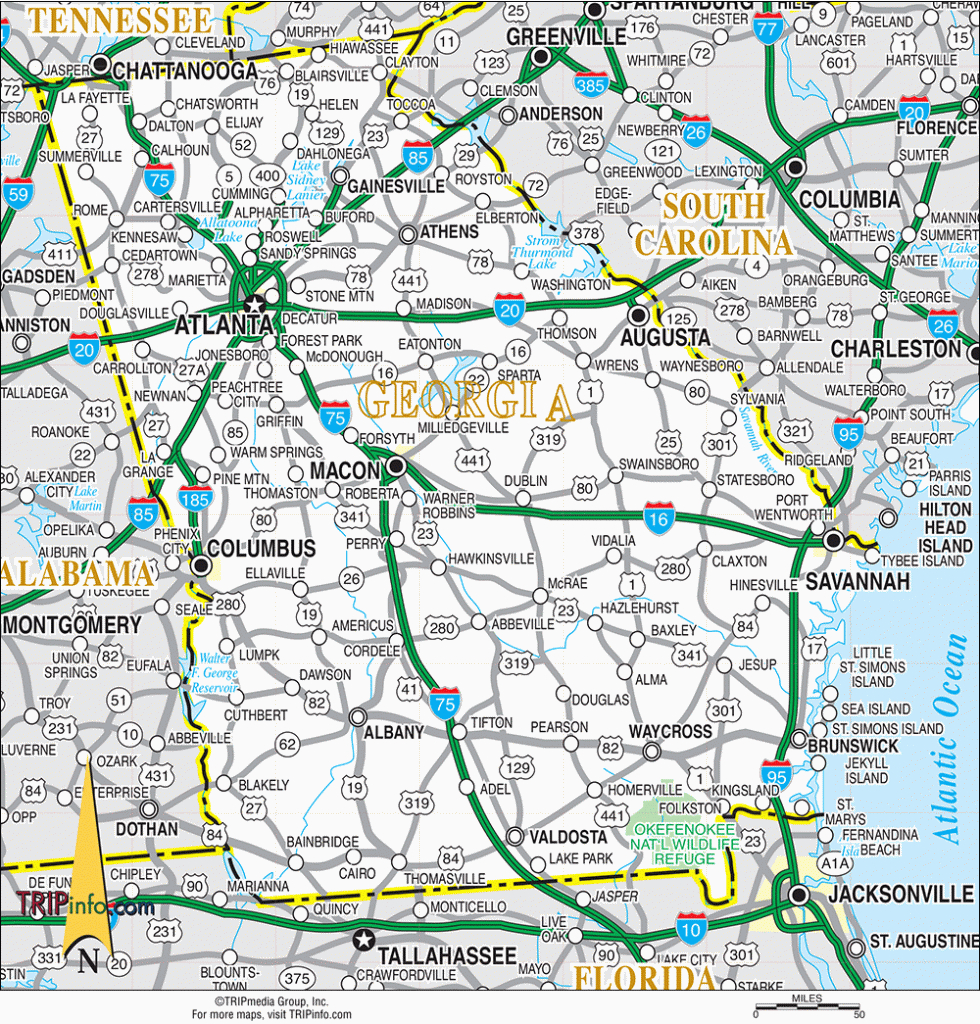 Georgia Map - Printable Map Of Georgia