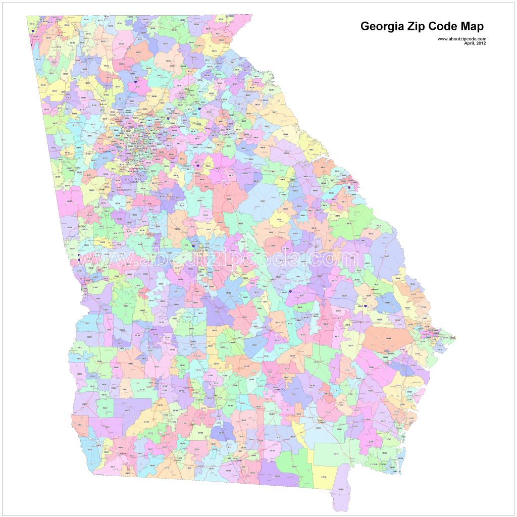 Georgia Zip Code Maps - Free Georgia Zip Code Maps - Atlanta Zip Code Map Printable