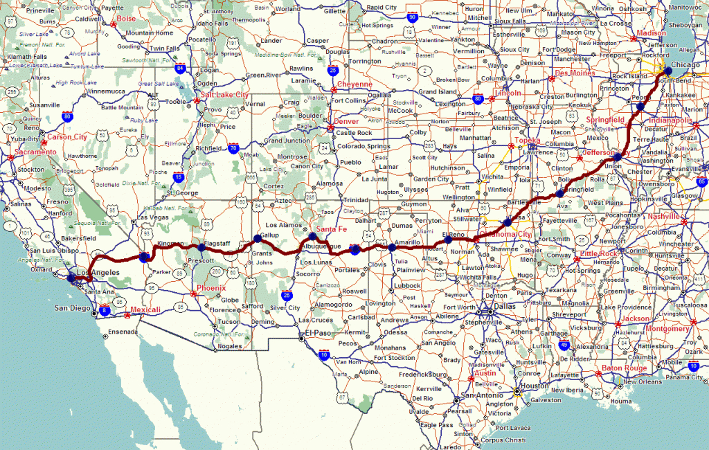 Get Your Kicks On Route 66 On The Bucket List To Travel Before I - Free Printable Direction Maps