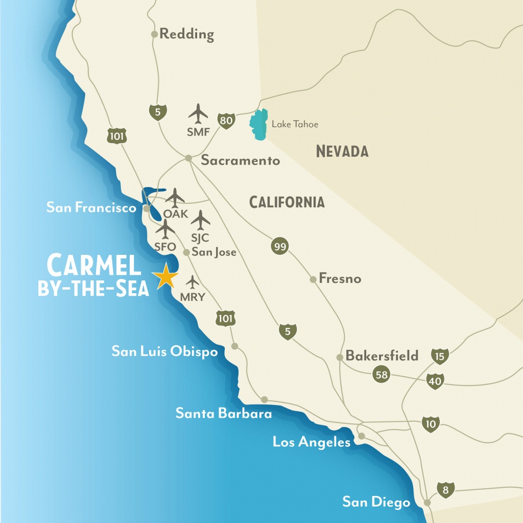 Getting To &amp;amp; Around Carmel-By-The-Sea, California - California Coast Map 101
