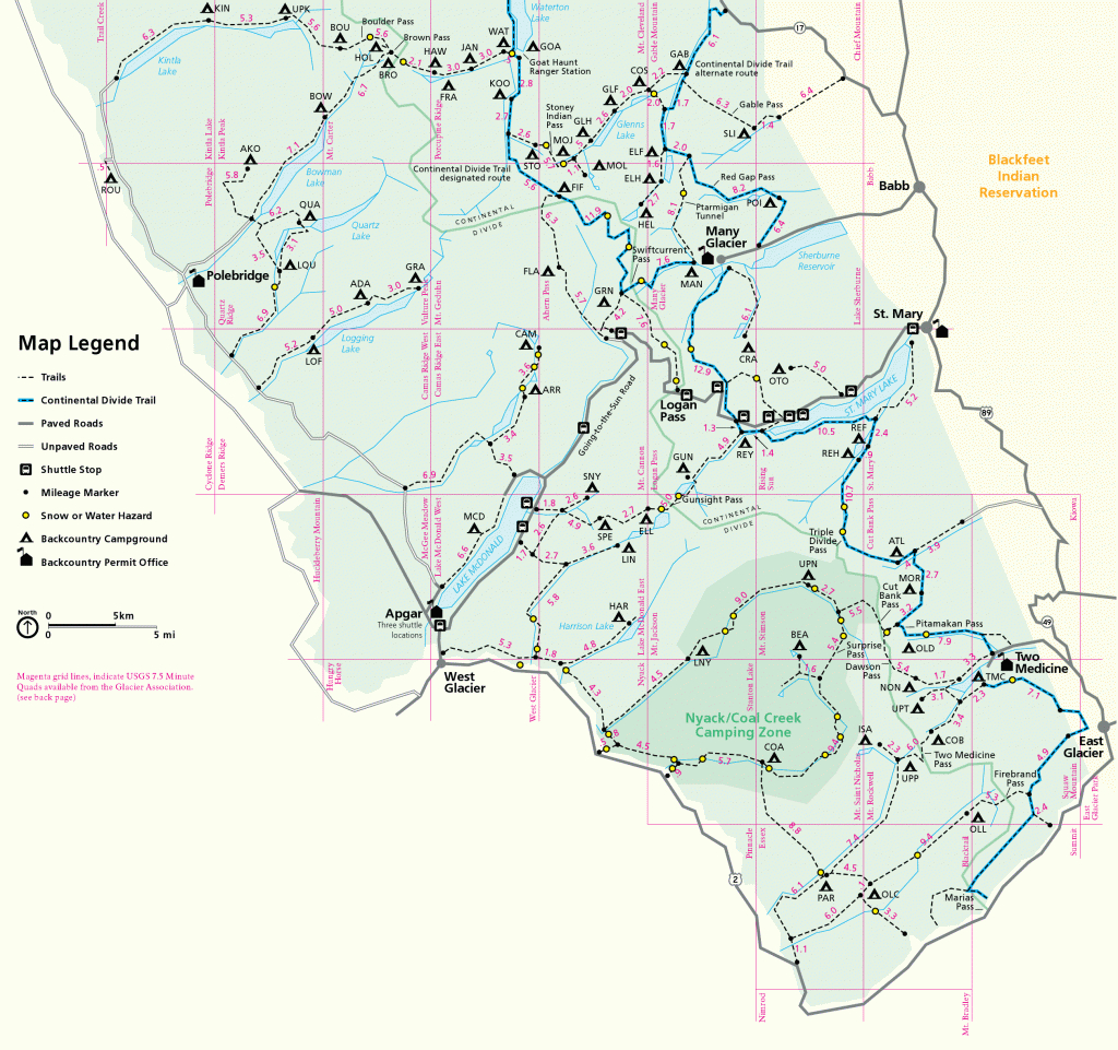 Glacier Maps | Npmaps - Just Free Maps, Period. - Printable Trail Maps