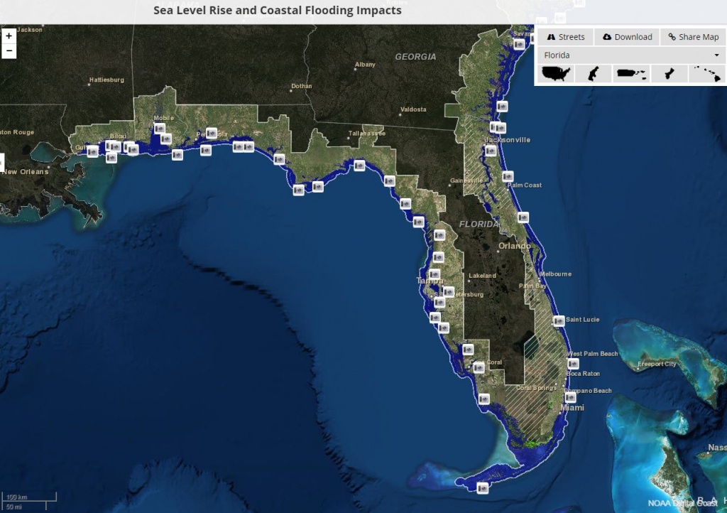 Global Warming Florida Map | Map North East - Florida Water Rising Map