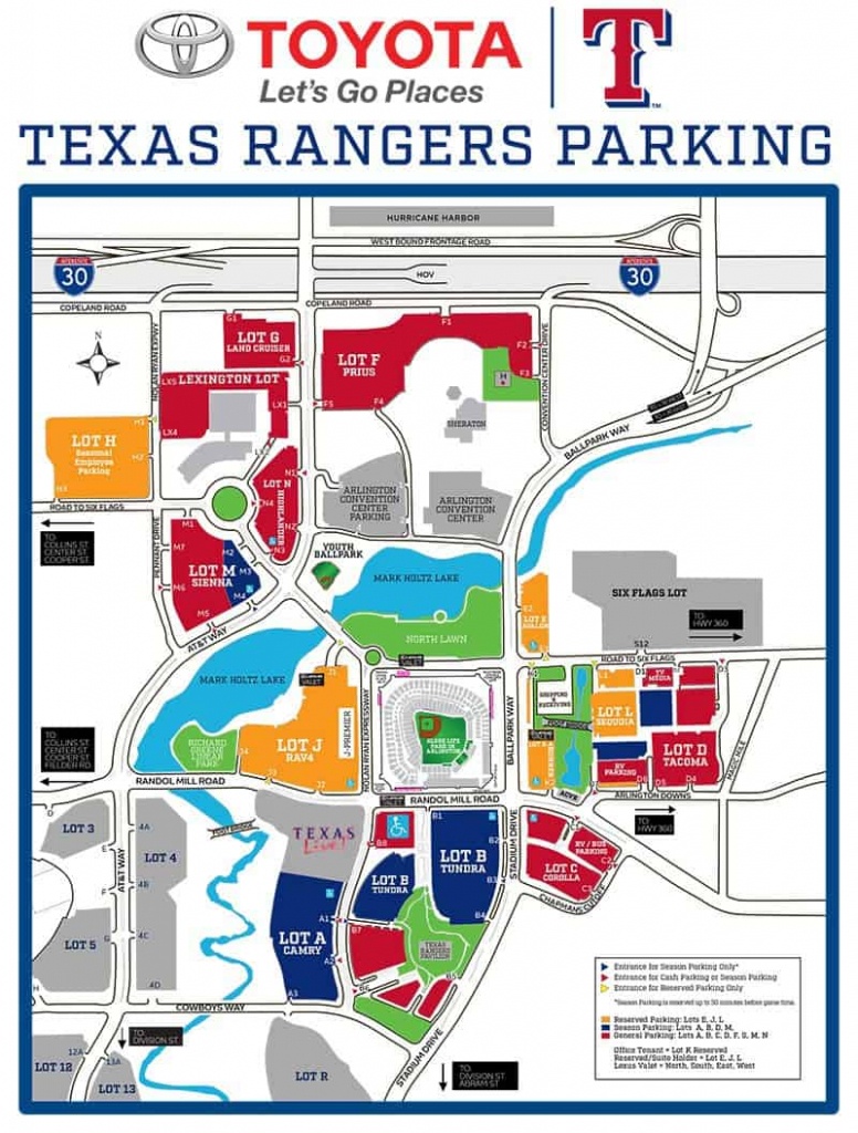 Parking | At&t Stadium - Texas Rangers Stadium Parking Map | Free ...