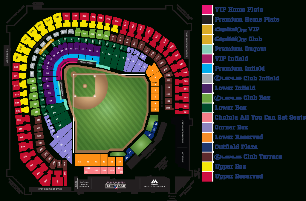Globe Life Park Seating Map | Mlb | Random Things I&amp;#039;d Want To - Texas Rangers Stadium Map