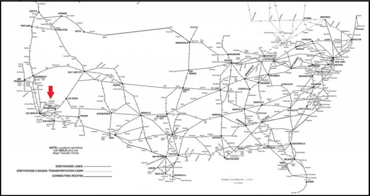 Greyhound Route Map California