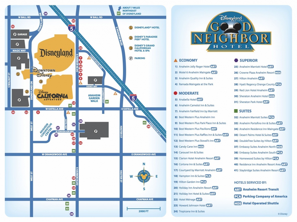 Good Neighbor Hotels Map | Disneyland Resort/hotel Maps-Great For - Map Of Hotels Around Disneyland California