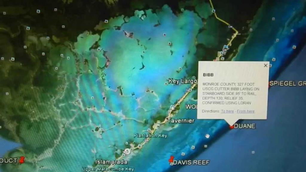 Google Earth Fishing - Florida Keys Reef Overview - Youtube - Florida Fishing Reef Map