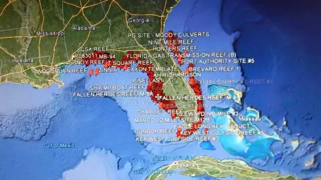 Google Earth Fishing - Florida Reefs - Youtube - Coral Beach Florida Map