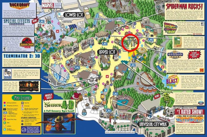 Universal Studios California Map Of Park