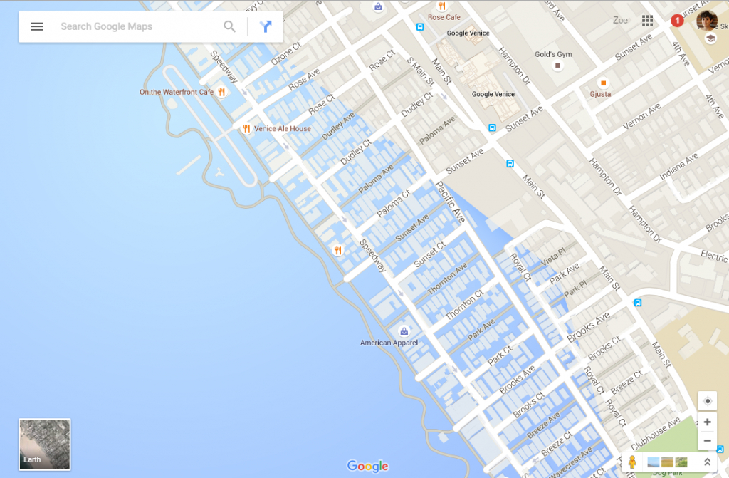 Google Maps Now Showing Southern California Coastal Cities Drowned - Map Of Southern California Coast