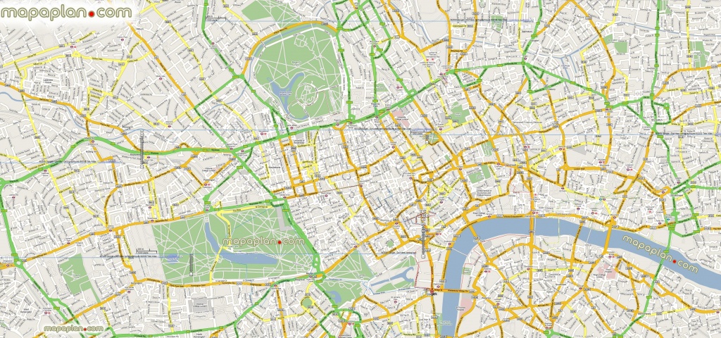 Google Maps Offline Mashup Prints London Top Tourist Attractions Map - Google Printable Maps