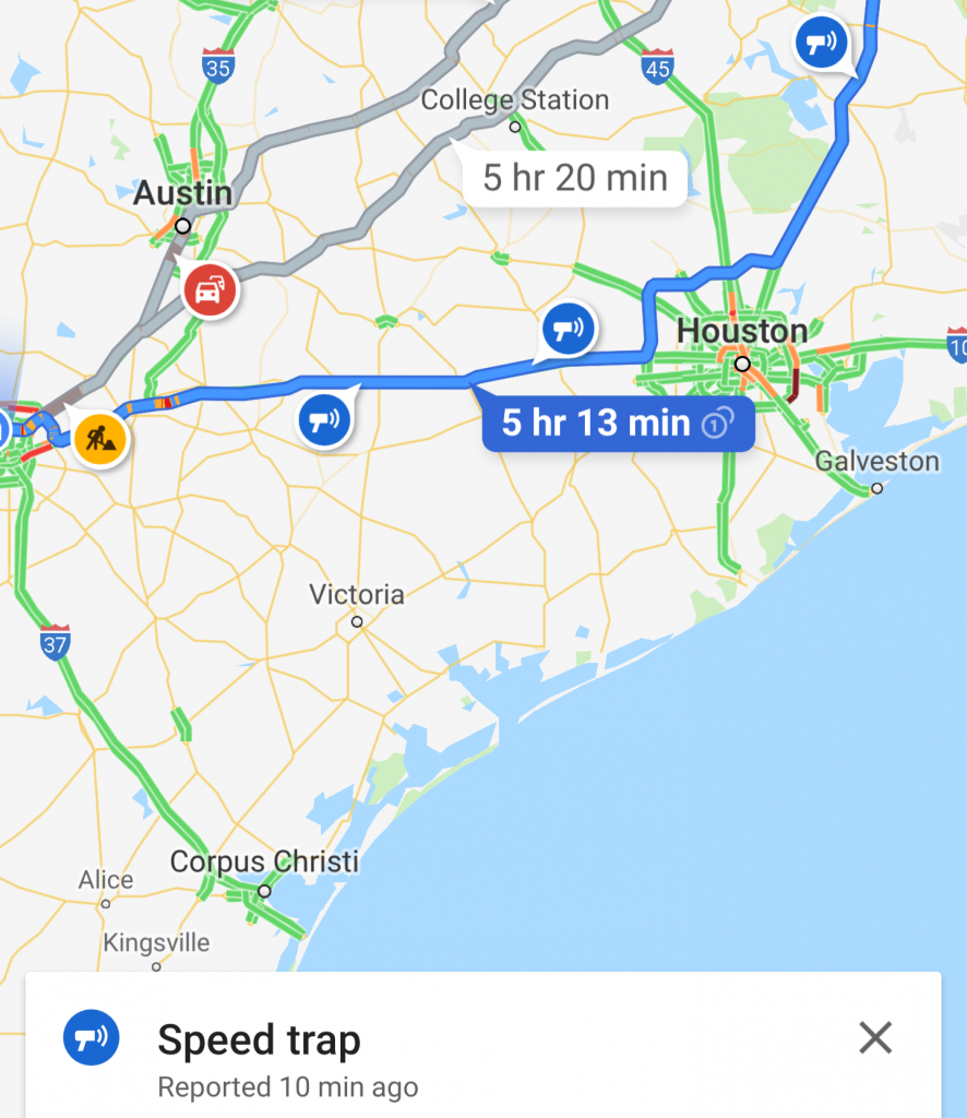 Google Maps Rolls Out &amp;#039;speed Trap&amp;#039; Feature | Kera News - Google Maps Corpus Christi Texas