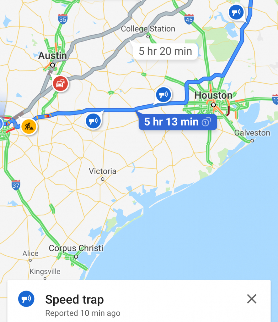 Google Maps Rolls Out &amp;#039;speed Trap&amp;#039; Feature | Texas Public Radio - Google Maps Texas