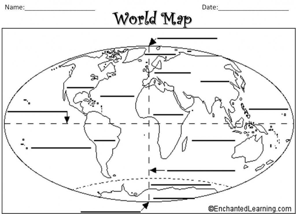 Grade Level: 2Nd Grade Objectives: -Students Will Recognize That - Blank Map Of The Continents And Oceans Printable