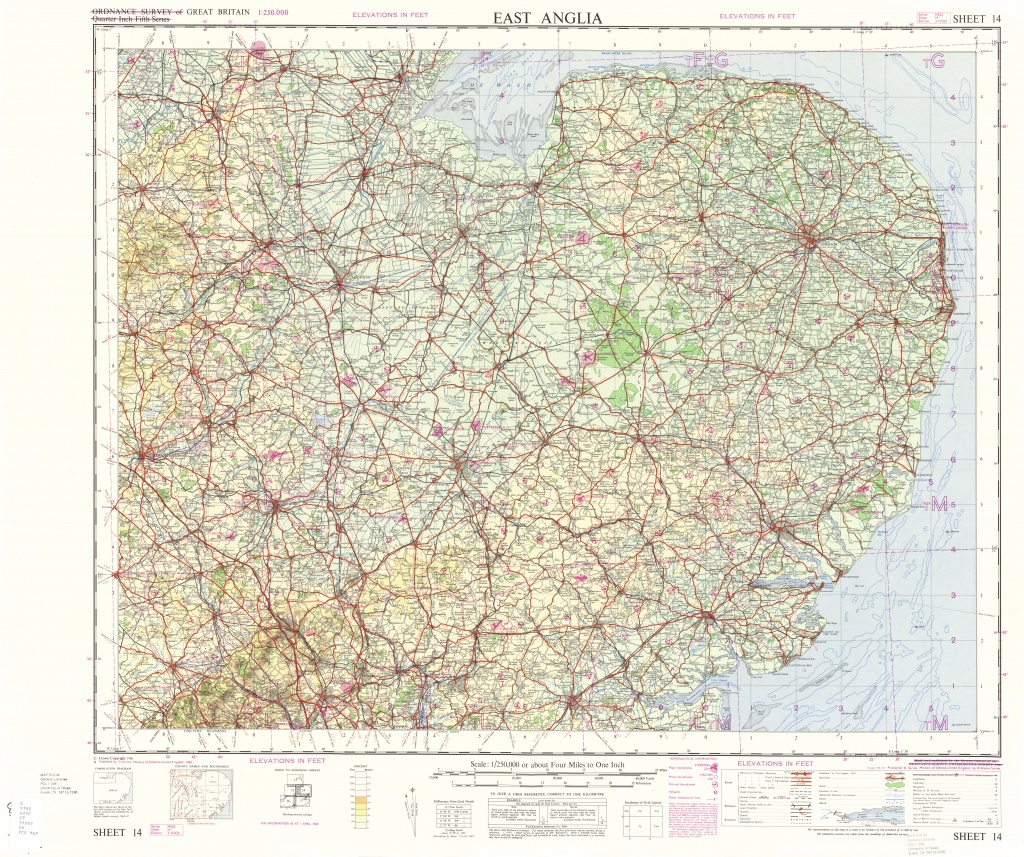 Great Britain Ams Topographic Maps - Perry-Castaã±Eda Map Collection - Printable Map Of East Anglia