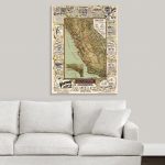 Greatbigcanvas "antique Map Of California, 1895"blue Monocle   California Map Wall Art