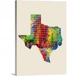 Greatbigcanvas "texas Watercolor Map"michael Tompsett Canvas   Texas Map Canvas
