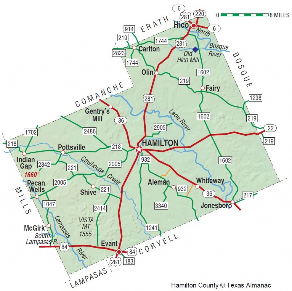 Hamilton County | The Handbook Of Texas Online| Texas State - Erath County Texas Map