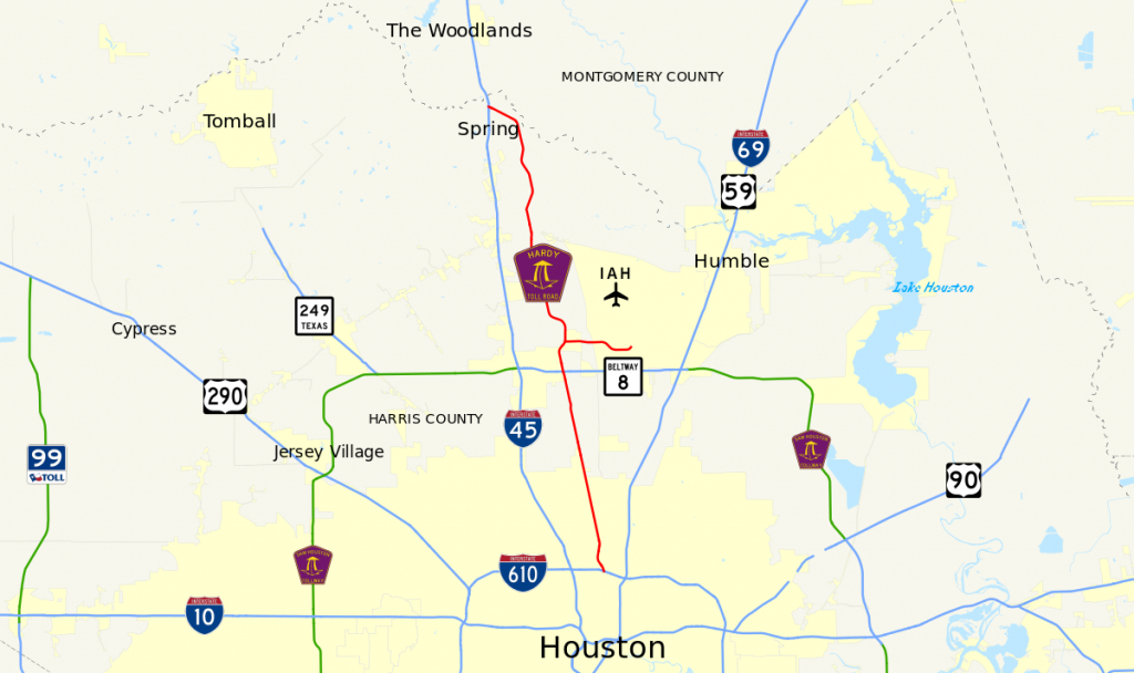 Hardy Toll Road - Wikipedia - Houston Texas Map Airports