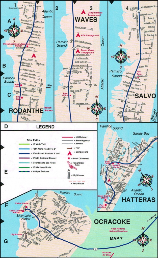 Hatteras Island Map | Outer Banks Map | Hatteras Street Maps - Printable Map Of Outer Banks Nc