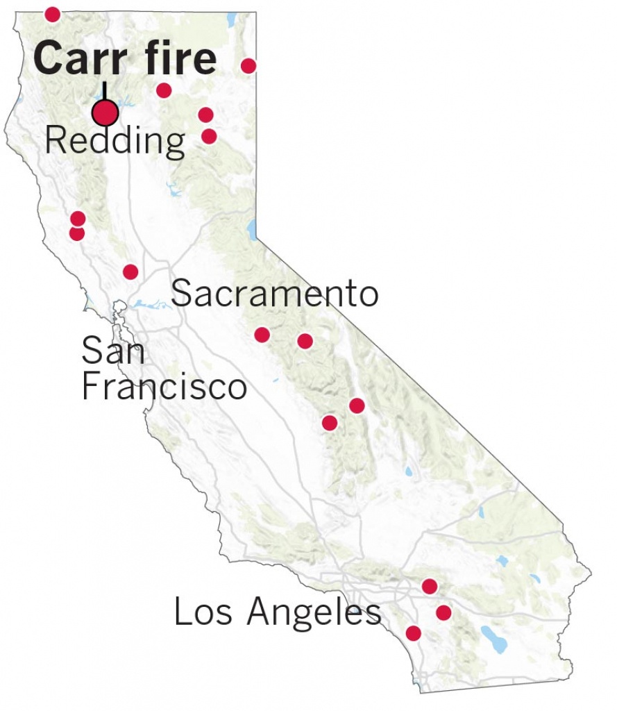 Here&amp;#039;s Where The Carr Fire Destroyed Homes In Northern California - California Wildfires 2018 Map