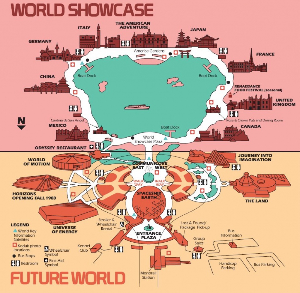 High Resolution 1982 Epcot Center Map - Free For Download/printing - Epcot Park Map Printable