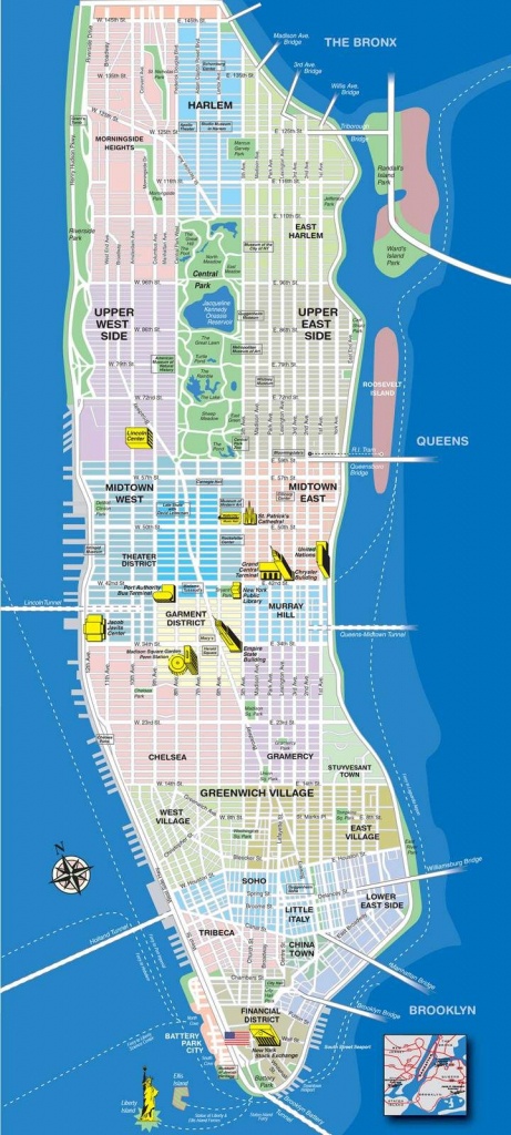 High-Resolution Map Of Manhattan For Print Or Download | Usa Travel - Printable Nyc Map Pdf