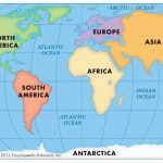 Highlighted In Orange Printable World Map Image For Geography   World Ocean Map Printable