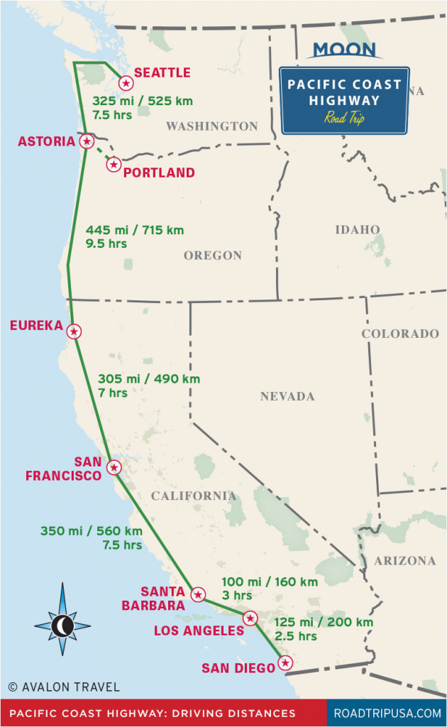 Highway 1 California Road Trip Map | Secretmuseum - Route 1 California Map