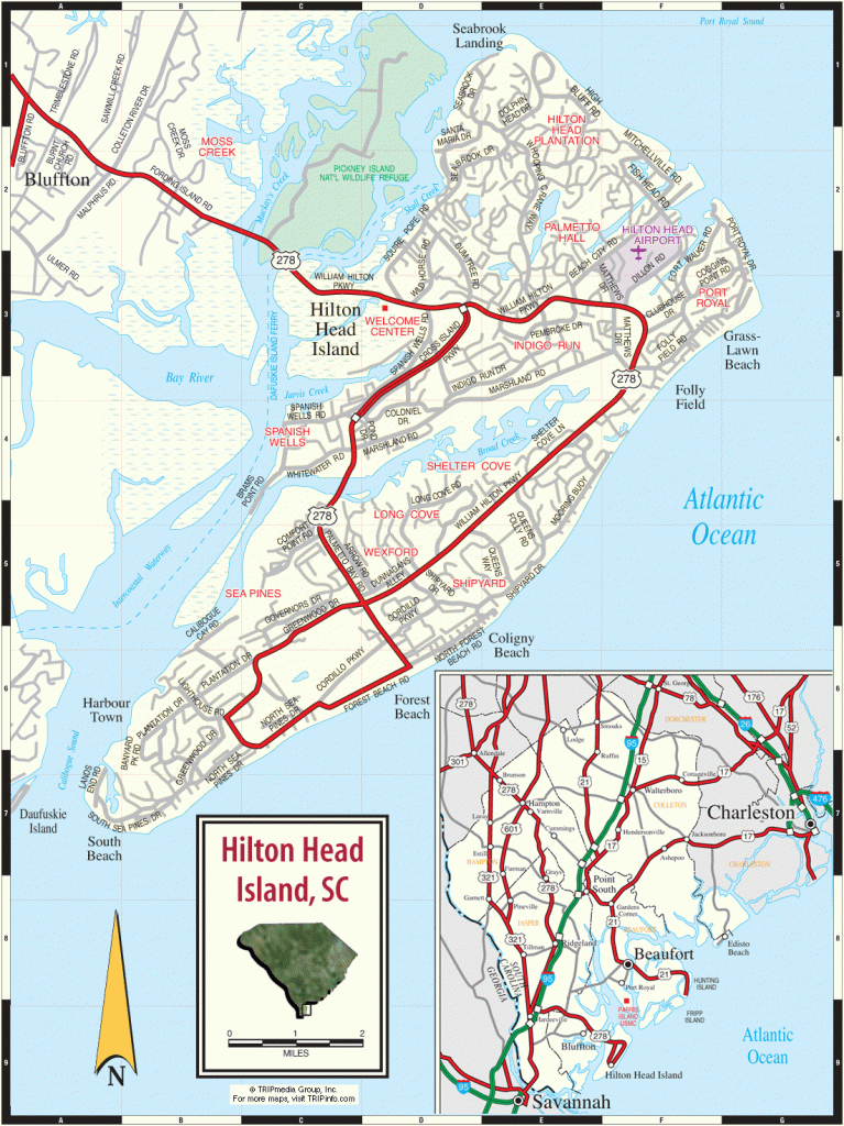 Hilton Head Island &amp;amp; Lowcountry, South Carolina Road Map | Get Away - Hilton Head Florida Map