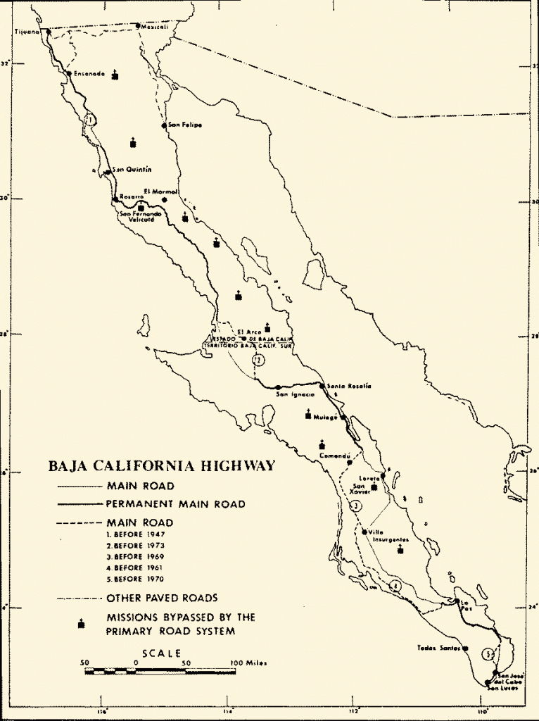 History Of The Baja California Highway - Baja California Road Map