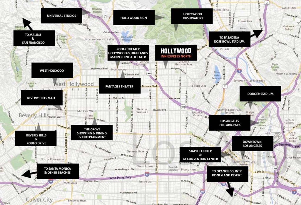 Hollywood Walk Of Fame Hotels, Universal Studio Hollywood Hotels - Map Of Hotels Near Universal Studios California