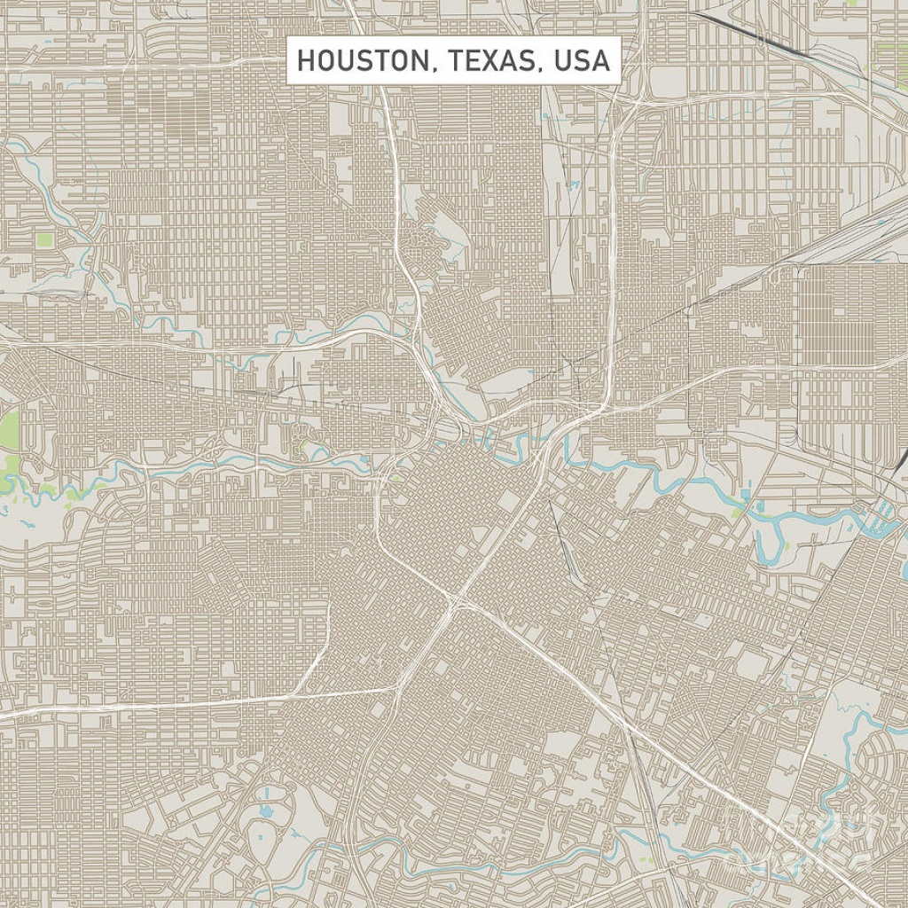 Houston Texas Us City Street Map Digital Artfrank Ramspott - Street Map Of Houston Texas