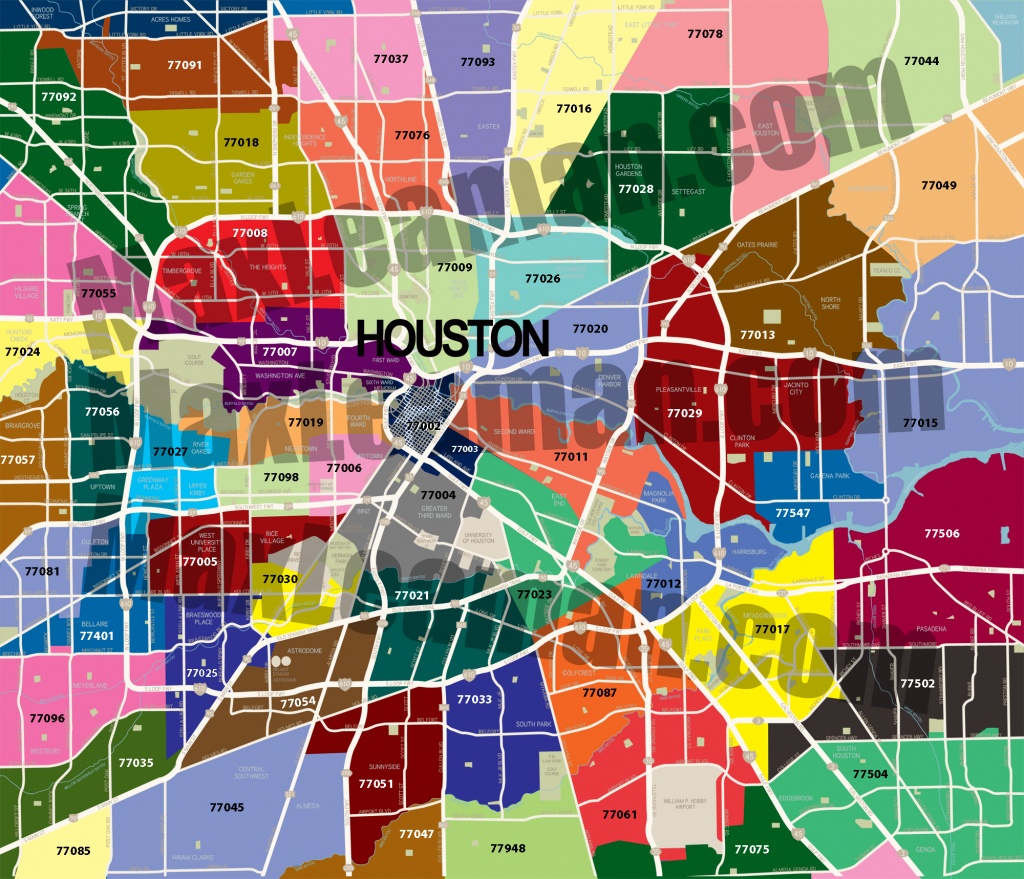 Houston Zip Code Map Printable Free Printable Maps