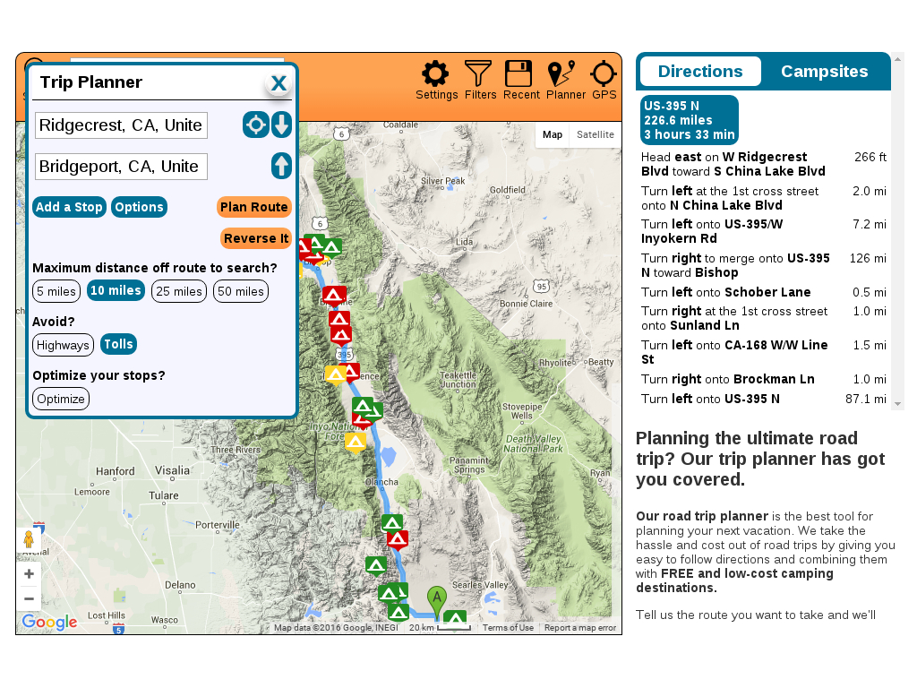 How To Find Free Camping - Freecampsites - Free Camping California Map