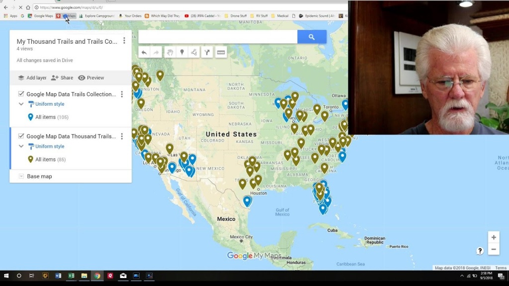 How To Import Thousand Trails Campsites Into Google Maps - Youtube - Thousand Trails Florida Map