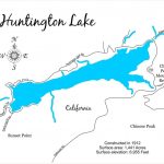 Huntington Lake, California   Wood Laser Cut Map | Huntington Lake   Shaver Lake California Map