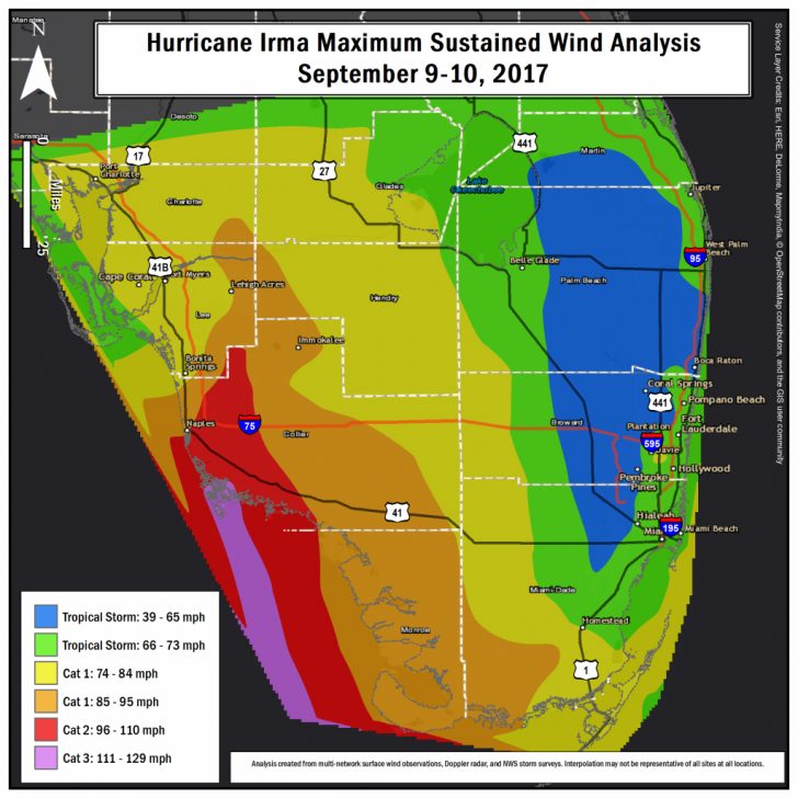 Florida Wind Speed Map