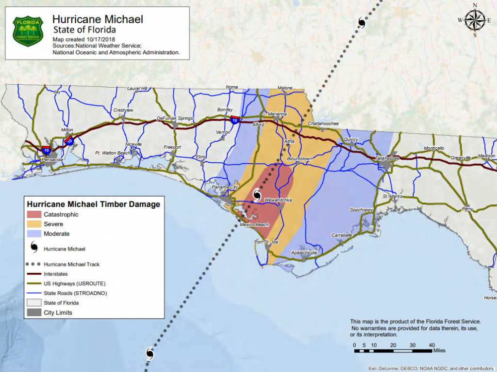 Hurricane Michael 2018 - Florida Hurricane Damage Map