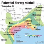 Hurricane Warnings Issued Along Texas Coast As Tropical Storm Harvey   Map Of Texas Coast