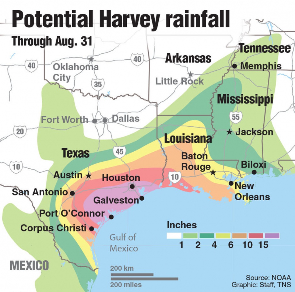 Hurricane Warnings Issued Along Texas Coast As Tropical Storm Harvey - Map Of Texas Coast